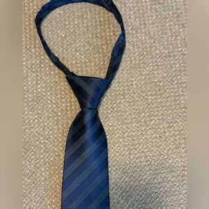 Pre-Tied Zipper Mens Tie For Men Woven Necktie Neckties One Size Navy Blue